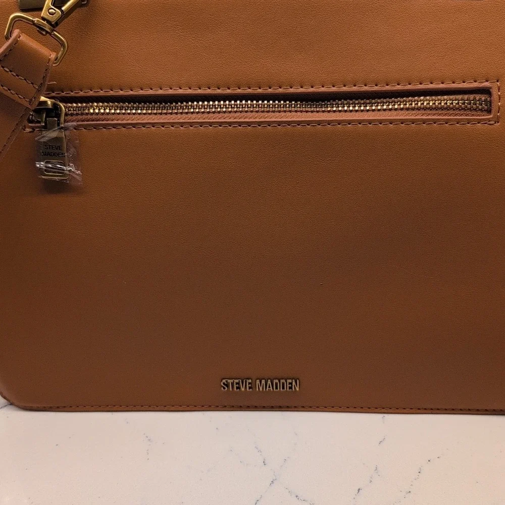 Steve Madden BMatteo 2 Caramel Satchel Convertible‎ With Bifold Wallet NWT